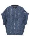 Brunello Cucinelli Ribbed Net Sweater Sweaters And Cardigans Blue