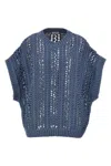 Brunello Cucinelli Ribbed Net Sweater Sweaters And Cardigans Blue