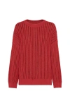 Brunello Cucinelli Ribbed Openwork Sweater In Red