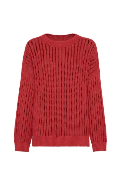 BRUNELLO CUCINELLI BRUNELLO CUCINELLI RIBBED OPENWORK SWEATER