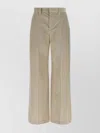 Brunello Cucinelli Beige Corduroy Trousers With Front Zip And Hook Button Closure In Neutral