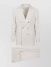 Brunello Cucinelli Ribbed Pattern Double-breasted Suit In Gray