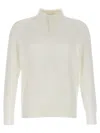 Brunello Cucinelli Ribbed Long Sleeve Polo Shirt In Neutral