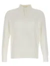 Brunello Cucinelli Ribbed Long Sleeve Polo Shirt In White