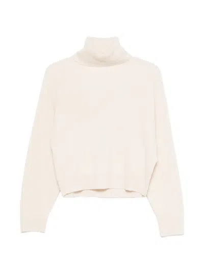 Brunello Cucinelli Cashmere And Wool Turtleneck Sweater In White