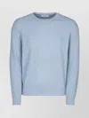 Brunello Cucinelli Ribbed Round Neck Sweater In Blue