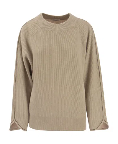 BRUNELLO CUCINELLI BRUNELLO CUCINELLI RIBBED ROUNDNECK KNITTED JUMPER