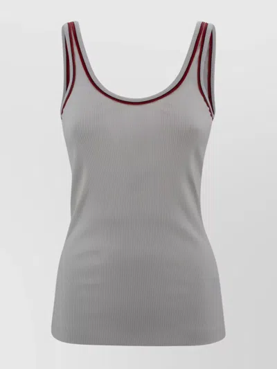 BRUNELLO CUCINELLI RIBBED SCOOP NECK SLEEVELESS TOPS