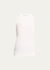 Brunello Cucinelli Ribbed Scoop-neck Tank Top In C159 White