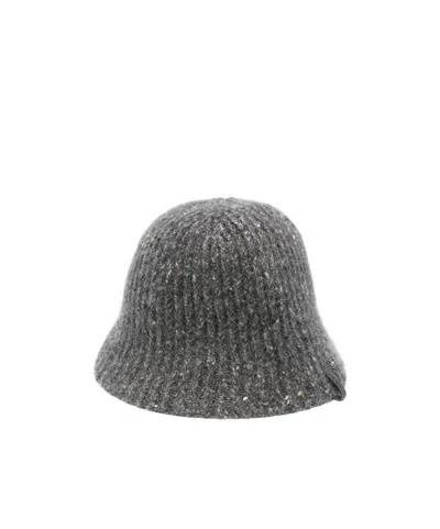 Brunello Cucinelli Ribbed Sequin-detail Bucket Hat In Black