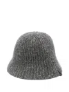 Brunello Cucinelli Ribbed Sequin-detail Bucket Hat In Gray