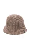 Brunello Cucinelli Ribbed Sequin-embellished Bucket Hat In Brown