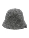 Brunello Cucinelli Women Ribbed Sequin-embellished Bucket Hat Grey