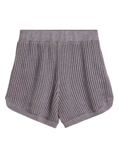 Brunello Cucinelli Kids' Ribbed Shorts In Purple