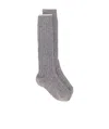 Brunello Cucinelli Ribbed Socks In Gray