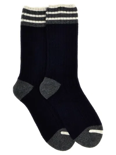 Brunello Cucinelli Ribbed Socks In Multicolor