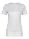 Brunello Cucinelli Ribbed Sparkling T-shirt In White