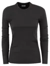 Brunello Cucinelli Women's Ribbed Stretch Cotton Jersey In Anthracite