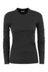 Brunello Cucinelli Women's Ribbed Stretch Cotton Jersey In Anthracite