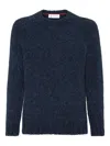 Brunello Cucinelli Long Sleeve Wool Cashmere Sweater In Blue