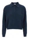 Brunello Cucinelli Ribbed-knit Cotton Polo Shirt In Blue