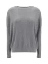 Brunello Cucinelli Ribbed Sweater In Gray