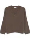 Brunello Cucinelli Ribbed Sweater In Brown
