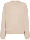 Brunello Cucinelli Ribbed Sweater In Beige