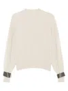 Brunello Cucinelli Ribbed Sweater With Jeweled Cuffs Clothing In Multi