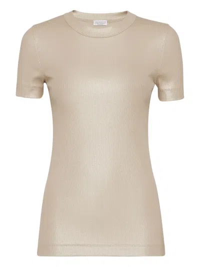 BRUNELLO CUCINELLI RIBBED T-SHIRT