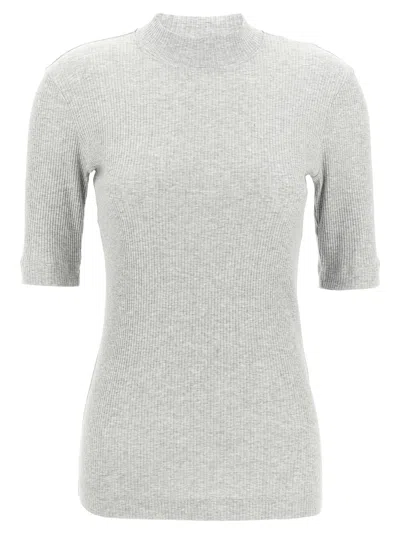 Brunello Cucinelli Ribbed T-shirt In Gray