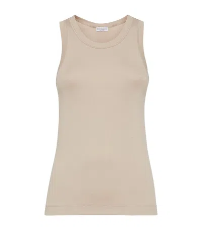 BRUNELLO CUCINELLI RIBBED TANK TOP