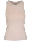 Brunello Cucinelli Ribbed Tank Top In Neutrals