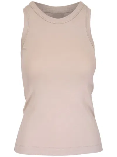 Brunello Cucinelli Ribbed Tank Top In Neutrals