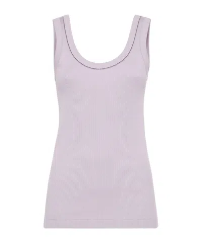 Brunello Cucinelli Ribbed Tank Top In Purple