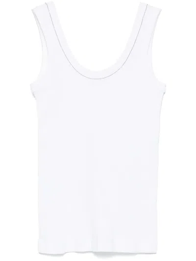 Brunello Cucinelli Ribbed Tank Top In White