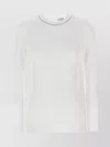 Brunello Cucinelli Ribbed Texture Crew Neck T-shirt In White