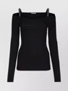 Brunello Cucinelli Ribbed Texture Off-the-shoulder Long Sleeves Top
