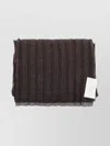 Brunello Cucinelli Ribbed Texture Soft Fabric Two-tone Scarf In Brown