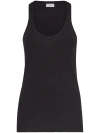 Brunello Cucinelli Ribbed-knit Cotton Tank Top In Black