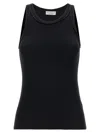 Brunello Cucinelli Ribbed Top Tops Black