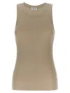 Brunello Cucinelli Ribbed Crew Neck Fitted Sleeveless Top