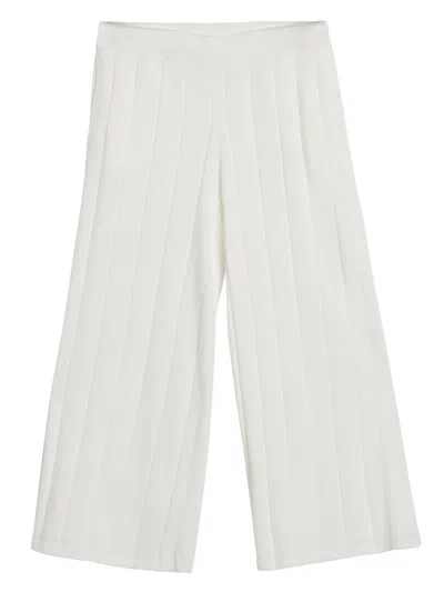 Brunello Cucinelli Kids' Ribbed Track Pants In White