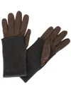 BRUNELLO CUCINELLI RIBBED-TRIM SUEDE GLOVES