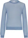 Brunello Cucinelli Mohair Shetland Gauze Crewneck Sweater In Blue