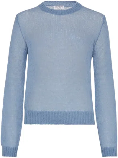 BRUNELLO CUCINELLI RIBBED-TRIM SWEATER