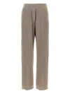 Brunello Cucinelli Loose Flared Trousers In Sparkling Twill Linen With Monile