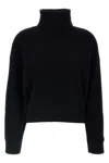 Brunello Cucinelli Black Virgin Wool, Cashmere And Silk Turtleneck Sweater In Black