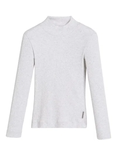 Brunello Cucinelli Kids' Ribbed Turtleneck Sweater In Gray