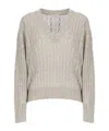 Brunello Cucinelli Embellished V Neck Pull Mohair Wool In Nude